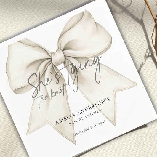 Ze binden de knoop witte boog Vrijgezellenfeest Servet