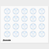 Ze bindt de Blue Bow Knot  Ronde Sticker (Vel)