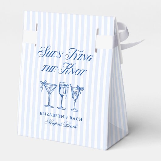 Ze bindt de knoop aan een elegante hand getekend bedankdoosjes (Achterkant)