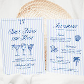 Ze bindt de knoop aan een elegante hand getekend kaart