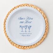 Ze bindt de knoop aan een elegante hand getekend papieren bordje