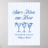 Ze bindt de knoop aan een elegante hand getekend poster (Voorkant)