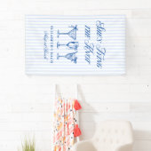 Ze bindt de knoop aan een elegante hand getekend spandoek (Insitu)