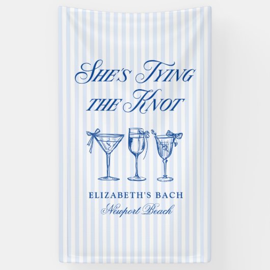 Ze bindt de knoop aan een elegante hand getekend spandoek (Verticaal)