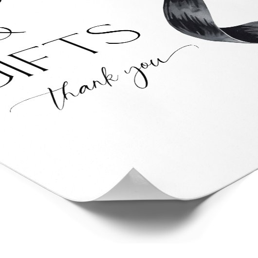 Ze bindt de knoop Black Bow Kaarten en geschenken Poster (Hoek)