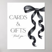 Ze bindt de knoop Black Bow Kaarten en geschenken Poster (Voorkant)