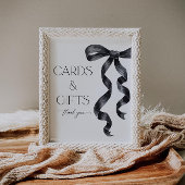 Ze bindt de knoop Black Bow Kaarten en geschenken Poster