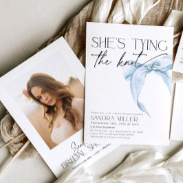 Ze bindt de knoop blauwe Vrijgezellenfeesten boog Kaart