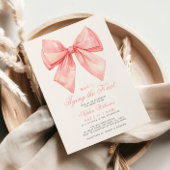 Ze bindt de knoop Blush Pink Bow Vrijgezellenfeest Kaart