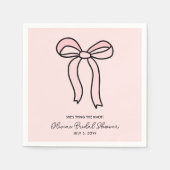 Ze bindt de knoop Blush Pink Bow Vrijgezellenfeest Servet (Voorkant)