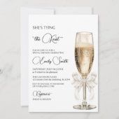 Ze bindt de knoop boog champagne Vrijgezellenfeest Kaart (Voorkant)