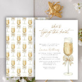 Ze bindt de knoop boog champagne Vrijgezellenfeest Kaart