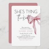 Ze bindt de knoop bruids douche uitnodiging (Voorkant / Achterkant)