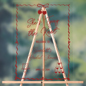 Ze bindt de knoop Cherry Vrijgezellenfeest welkom Acryl Bord