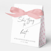 Ze bindt de knoop Chic Ribbon vrijgezellenfeest Bedankdoosjes (Voorkant Zijde)