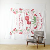 Ze bindt de Knoop Coquette Cherry Bridal Wandkleed (In Situ (horizontaal))