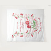 Ze bindt de Knoop Coquette Cherry Bridal Wandkleed (Voorkant (horizontaal))