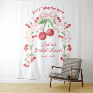 Ze bindt de Knoop Coquette Cherry Bridal Wandkleed