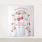 Ze bindt de Knoop Coquette Cherry Bridal Wandkleed (Voorkant)