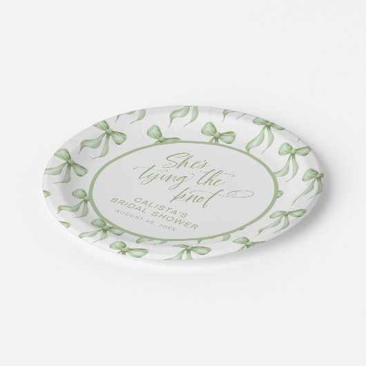 Ze bindt de knoop gepersonaliseerd Vrijgezellenfee Papieren Bordje (Gekanteld)