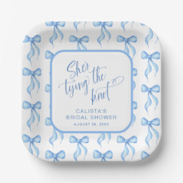 Ze bindt de knoop gepersonaliseerd Vrijgezellenfee Papieren Bordje