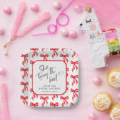 Ze bindt de knoop gepersonaliseerd Vrijgezellenfee Papieren Bordje (Feest)