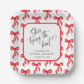 Ze bindt de knoop gepersonaliseerd Vrijgezellenfee Papieren Bordje (Voorkant)