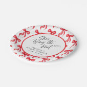 Ze bindt de knoop gepersonaliseerd Vrijgezellenfee Papieren Bordje (Gekanteld)