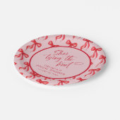 Ze bindt de knoop gepersonaliseerd Vrijgezellenfee Papieren Bordje (Gekanteld)