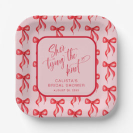 Ze bindt de knoop gepersonaliseerd Vrijgezellenfee Papieren Bordje