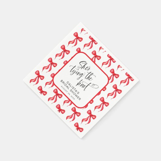 Ze bindt de knoop gepersonaliseerd Vrijgezellenfee Servet (Hoek)