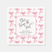 Ze bindt de knoop gepersonaliseerd Vrijgezellenfee Servet (Voorkant)