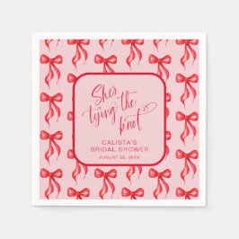 Ze bindt de knoop gepersonaliseerd Vrijgezellenfee Servet