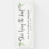 Ze bindt de knoop gepersonaliseerd Vrijgezellenfee Spandoek (Verticaal)