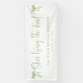 Ze bindt de knoop gepersonaliseerd Vrijgezellenfee Spandoek (Verticaal)