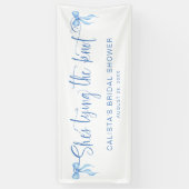 Ze bindt de knoop gepersonaliseerd Vrijgezellenfee Spandoek (Verticaal)