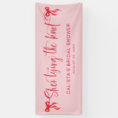 Ze bindt de knoop gepersonaliseerd Vrijgezellenfee Spandoek (Verticaal)