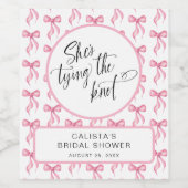 Ze bindt de knoop gepersonaliseerd Vrijgezellenfee Wijn Etiket (Enkel label)