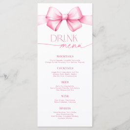 Ze bindt de knoop Pink Bow Vrijgezellenfeest Drink Menu