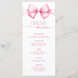 Ze bindt de knoop Pink Bow Vrijgezellenfeest Drink Menu