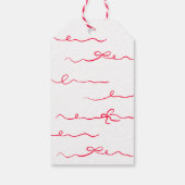 Ze bindt de knoop retro roze en rood dank je cadeaulabel (Achterkant)