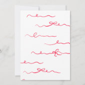 Ze bindt de knoop roze rode strik vrijgezellenfees kaart (Achterkant)