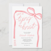 Ze bindt de knoop roze strik lintje vrijgezellenfe kaart (Voorkant)