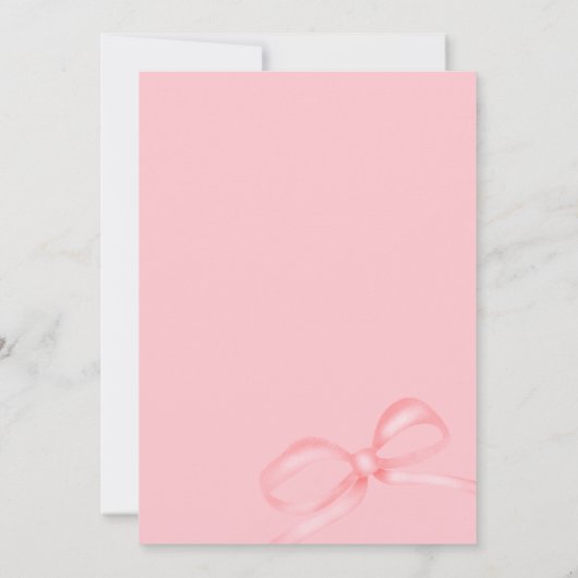 Ze bindt de knoop roze strik lintje vrijgezellenfe kaart (Achterkant)