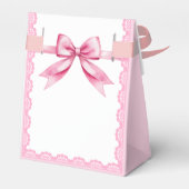 Ze bindt de knoop roze strik vrijgezellenfeest bedankdoosjes (Achterkant)