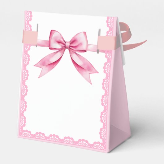 Ze bindt de knoop roze strik vrijgezellenfeest bedankdoosjes (Achterkant)