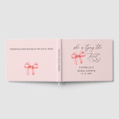 Ze bindt de knoop roze strik Vrijgezellenfeest Gastenboek (Volledig)