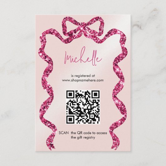 Ze bindt de knoop roze strik vrijgezellenfeest informatiekaartje (Voorkant)