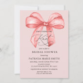 Ze bindt de knoop roze strik Vrijgezellenfeest Kaart (Voorkant)