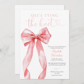 Ze bindt de knoop roze strik Vrijgezellenfeest Kaart (Voorkant / Achterkant)